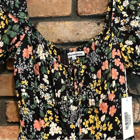 Reformation Black Floral Mini Dress - Picture 4 of 11